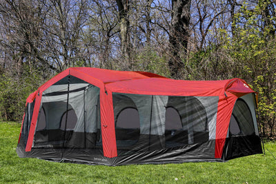 Tahoe Gear 3 Season 14 Person Large 25 x 17.5 Ft Family Cabin Tent, Red (2 Pack)