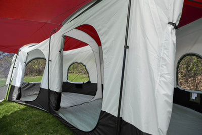 Tahoe Gear 3 Season 14 Person Large 25 x 17.5 Ft Family Cabin Tent, Red (2 Pack)