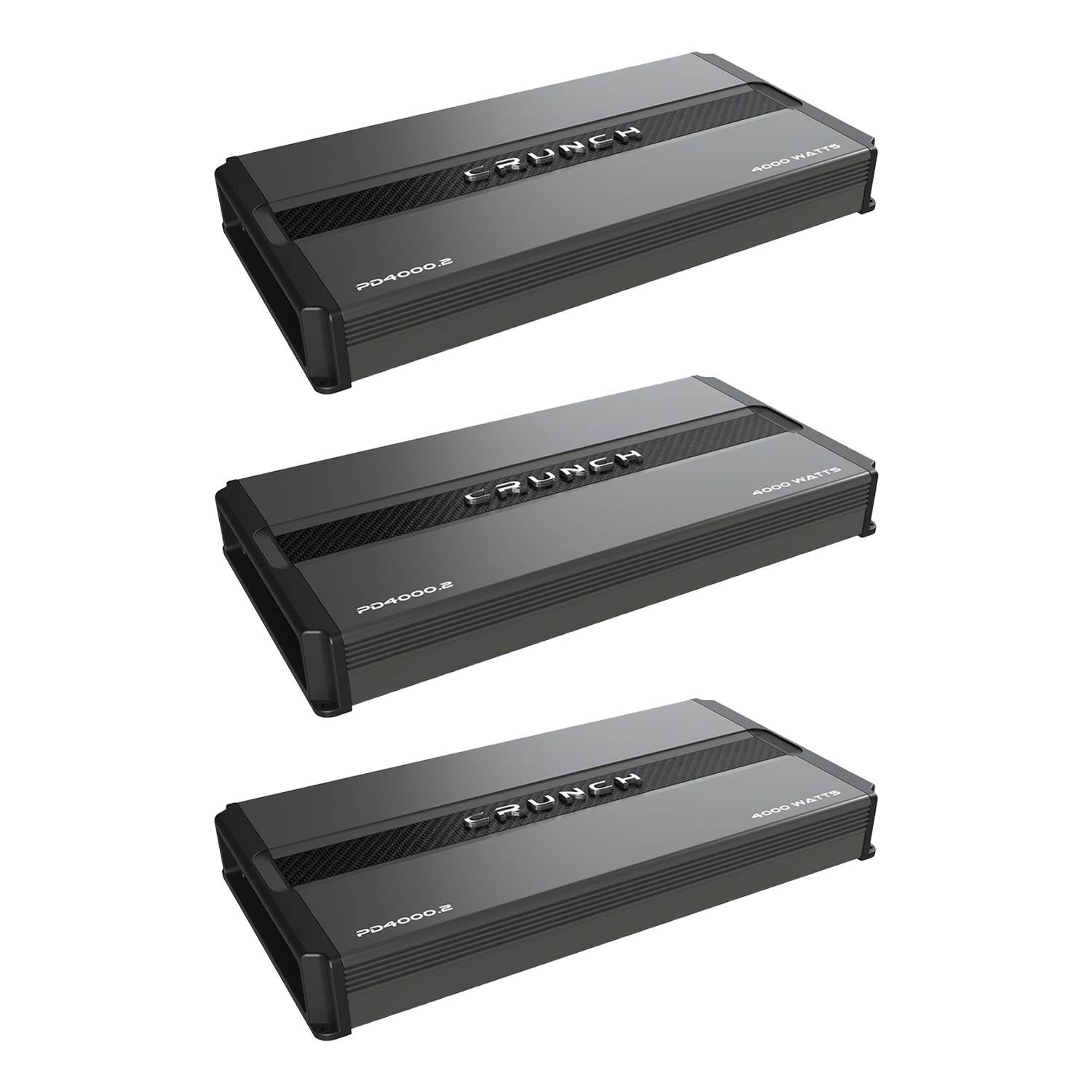 Crunch Power Drive 4000W 2 Channel Class AB Car Audio Power Amplifier (3 Pack)