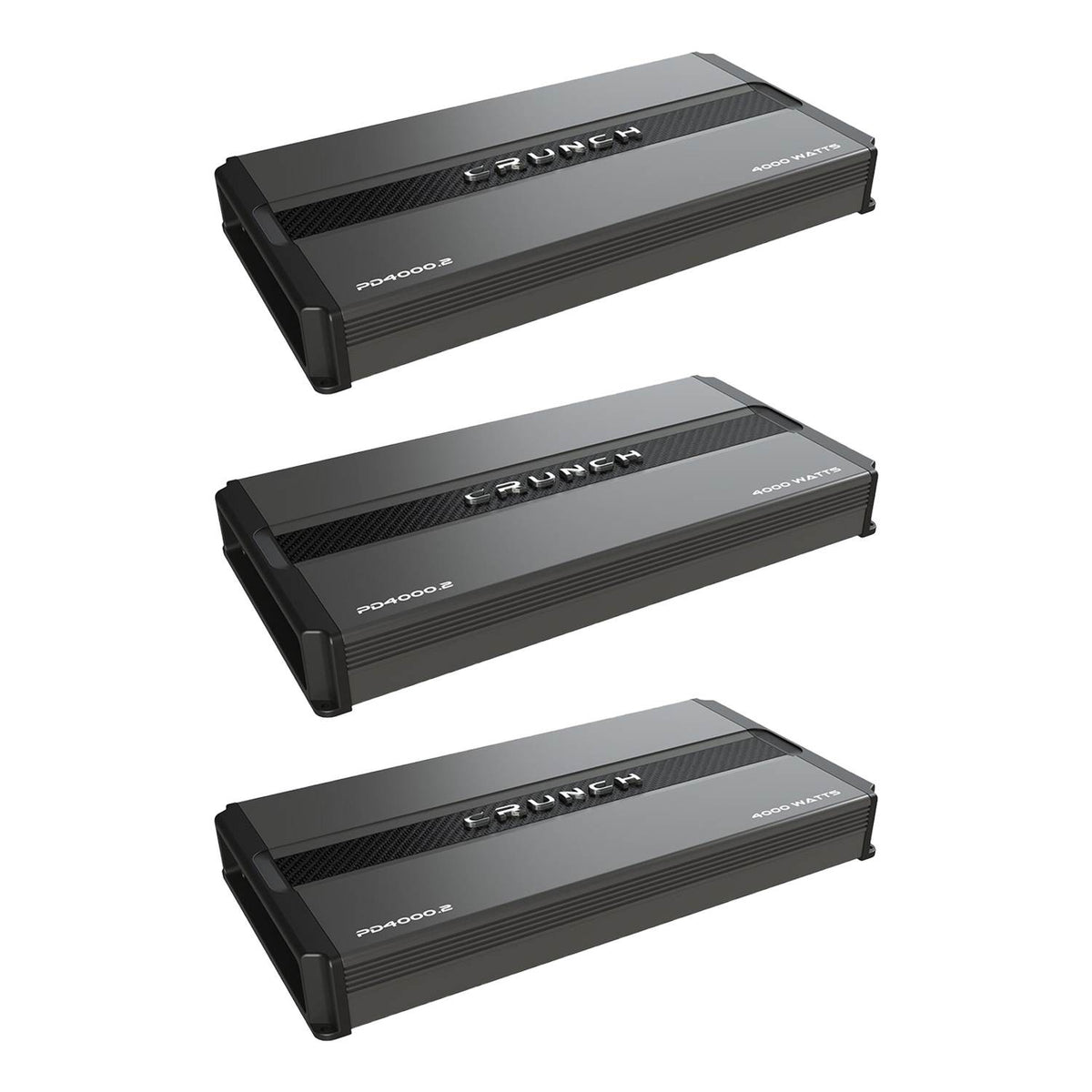 Crunch Power Drive 4000W 2 Channel Class AB Car Audio Power Amplifier (3 Pack)
