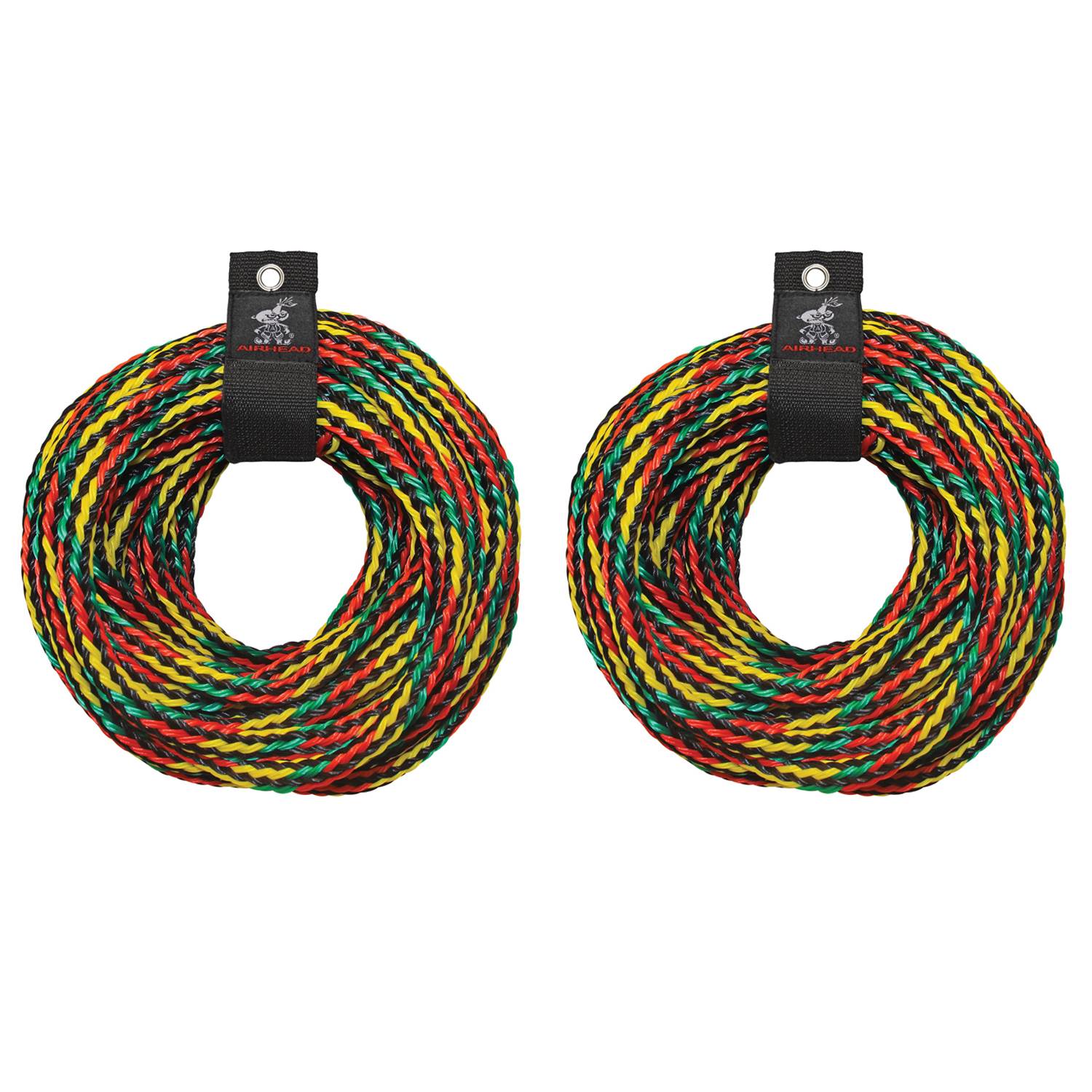 Airhead 4 Rider Towable Tube 60 Foot Tow Rope Boat Lake (2 Pack)
