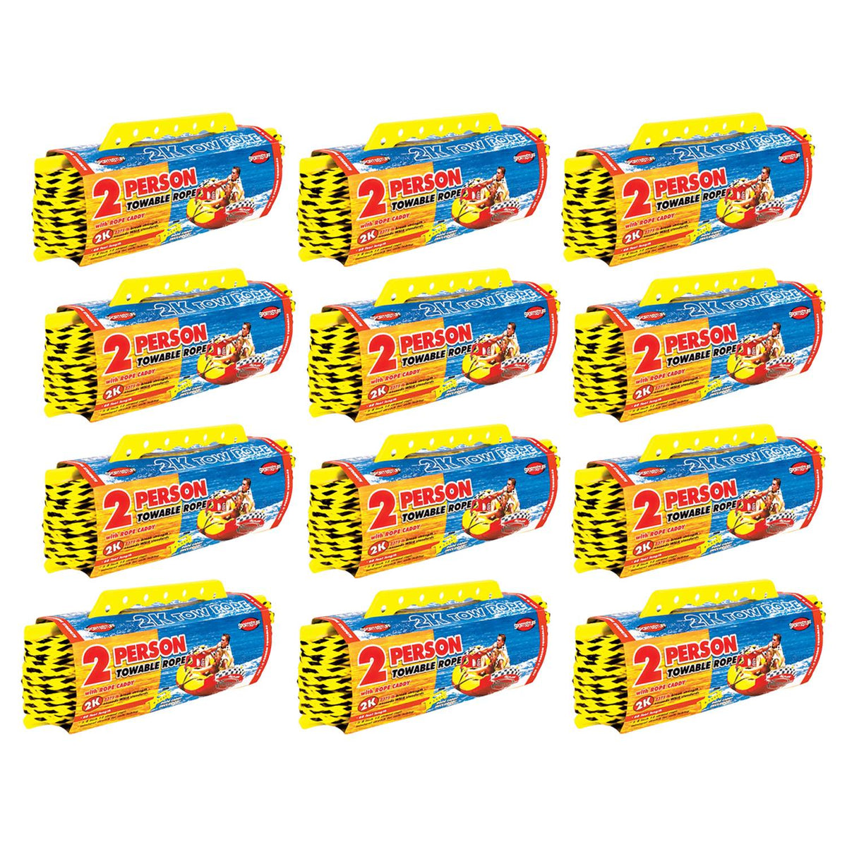 Airhead SPORTSSTUFF Towable Tube 2-Person 60-foot Tow Rope, 2375lbs (12 Pack)