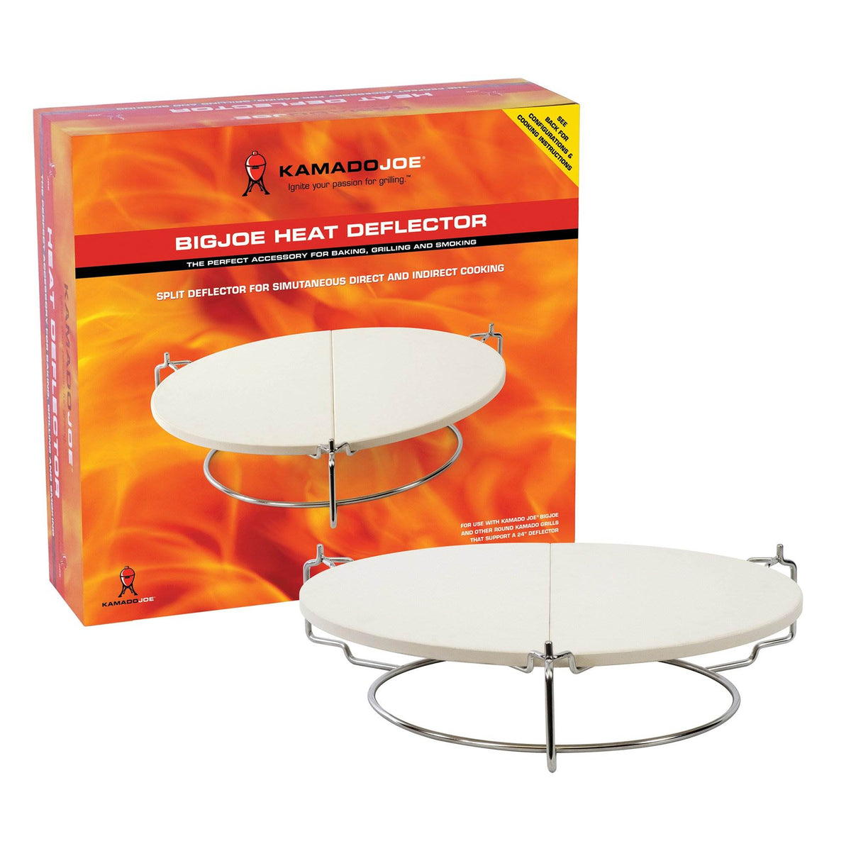 Kamado Joe Classic Joe 1/2 Moon Heat Deflector Plate Stone Cooking Rack (8 Pack)