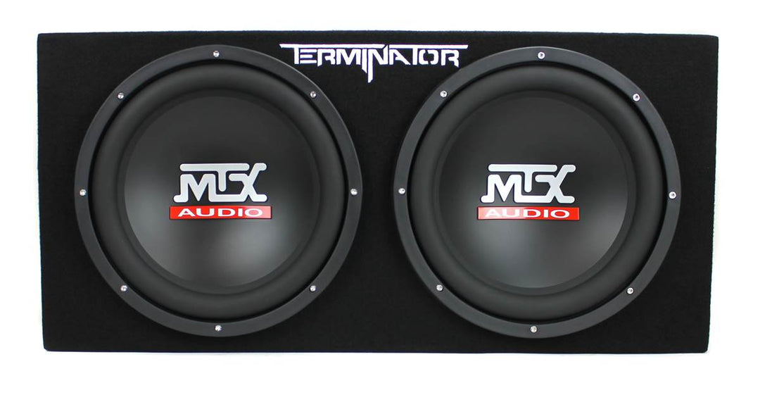 MTX 12" 1200W Dual Loaded Car Subwoofer Audio w/ Sub Box + Amplifier (2 Pack)