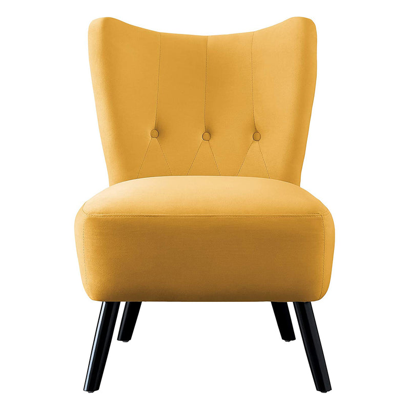 Homelegance Imani Modern Velvet Accent Upholstered Chair, Yellow (For Parts)