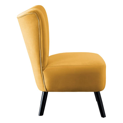 Homelegance Imani Mid Century Velvet Accent Upholstered Chair, Yellow (Open Box)