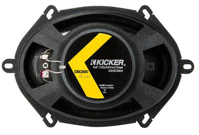 Kicker 43DSC6804 D-Series 6x8" 200 Wt 2-Way 4-Ohm Car Coaxial Speakers (8 Pack)