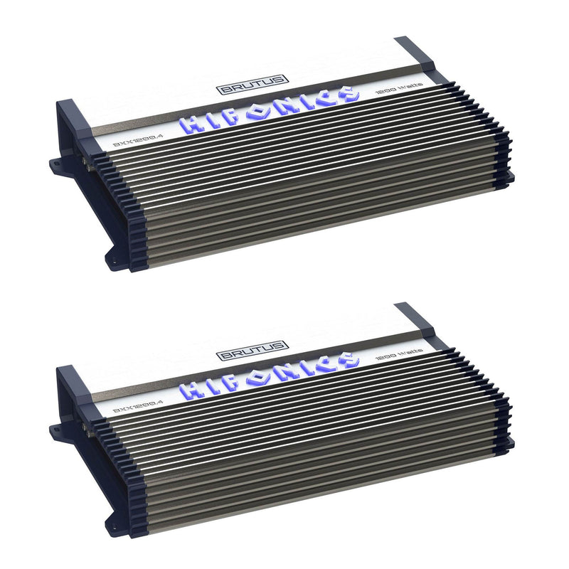 Hifonics BXX1200.4 Brutus 1200W RMS A/B 4 Channel Speaker Car Amplifier (2 Pack)