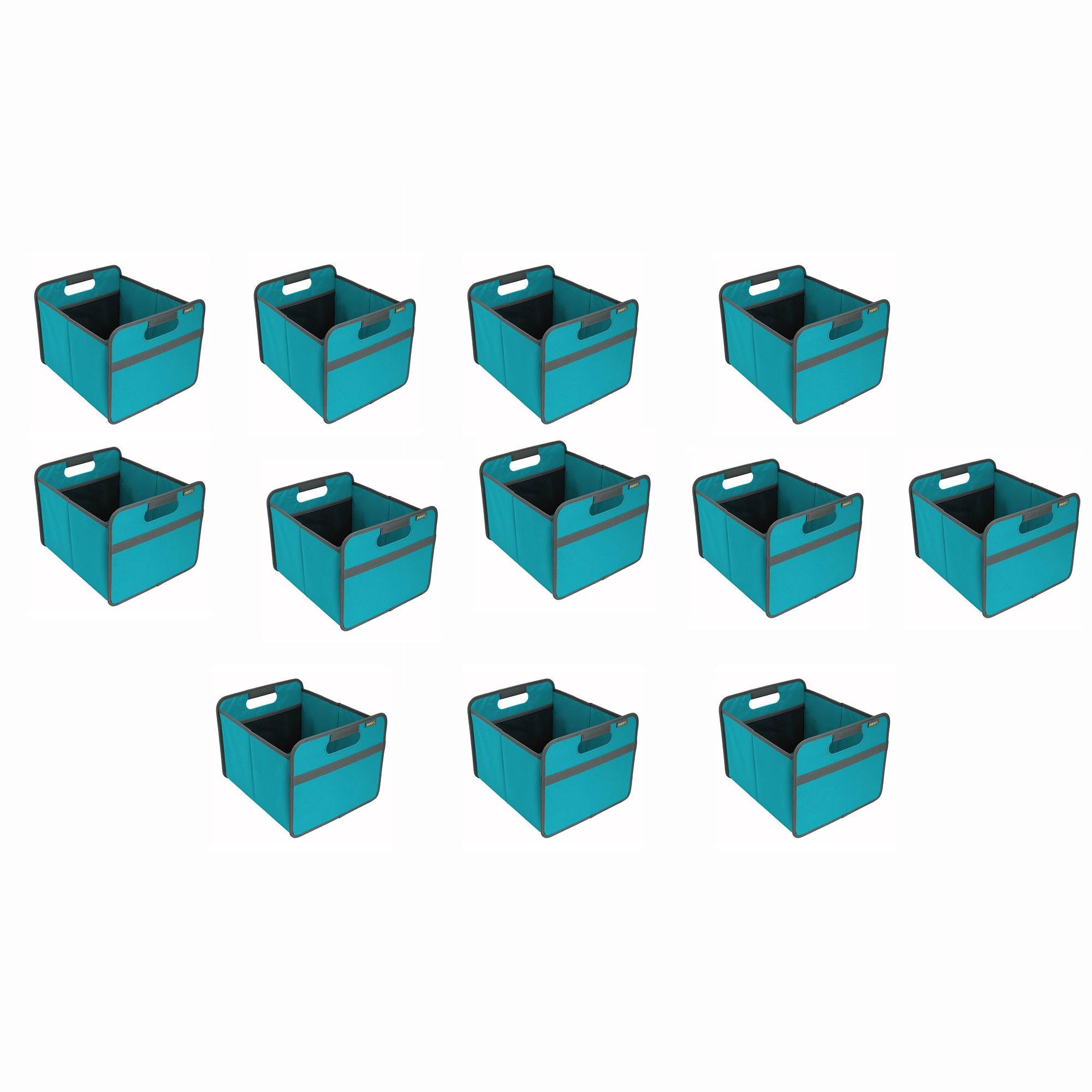 Meori Classic Collection 6.5 Gallon Medium Storage Box, Azure Blue (12 Pack)