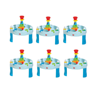 Step2 Water Works Plastic Toddler Outdoor Play Table with Accessories (6 Pack)