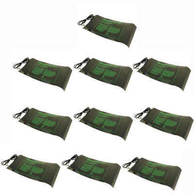Hydroponic 17W Seed Start Seedling Propagation Heat Mat 8.87 x 19.5" (10 Pack)