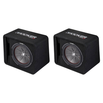 Kicker 12 Inch 1000 Watt 2-Ohm Ported Vented Subwoofer Enclosure Box (2 Pack)