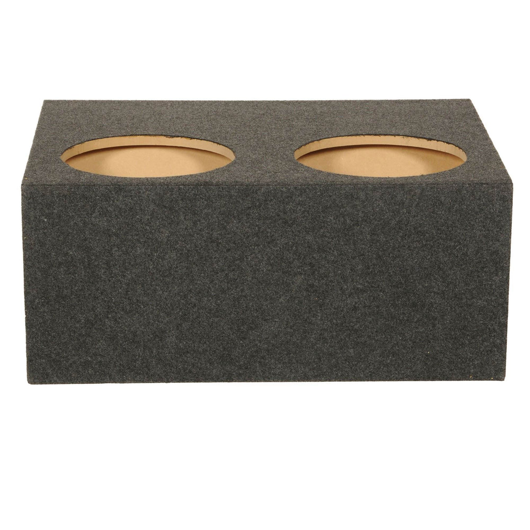 Q Power 4 Hole 12 Inch Sealed Divided Speaker Box Subwoofer Enclosure (2 Pack)