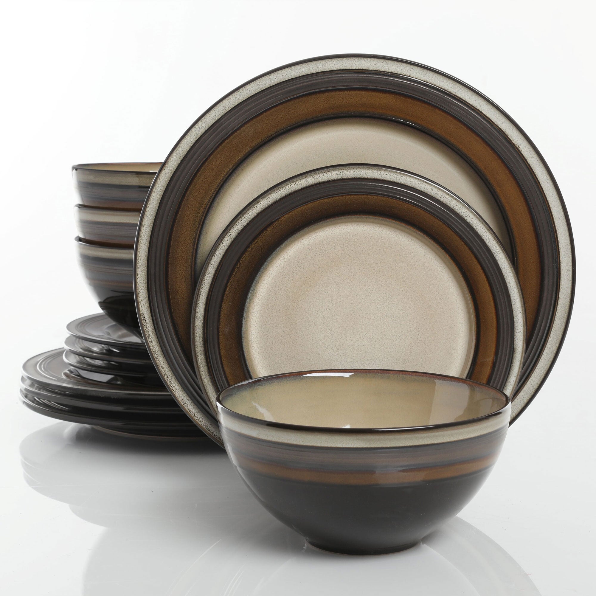 Gibson Elite Everston 12 Piece Reactive Glaze Dinnerware Set (Open Box)