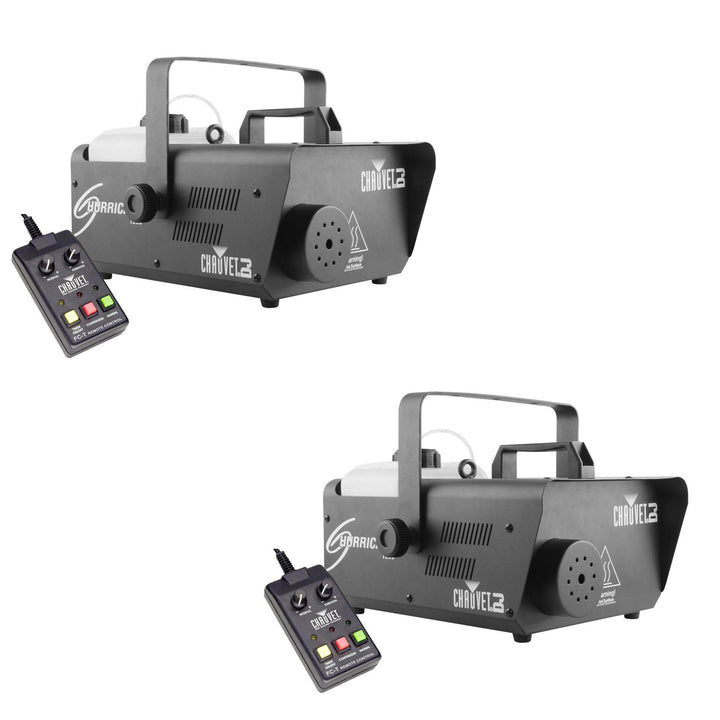 CHAUVET DJ Hurricane 1600 2.4L Pro Fog/Smoke Machine w/FC-T Wire Remote (2 Pack)