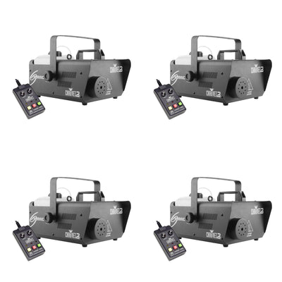 CHAUVET DJ Hurricane 1600 2.4L Pro Fog/Smoke Machine w/FC-T Wire Remote (4 Pack)