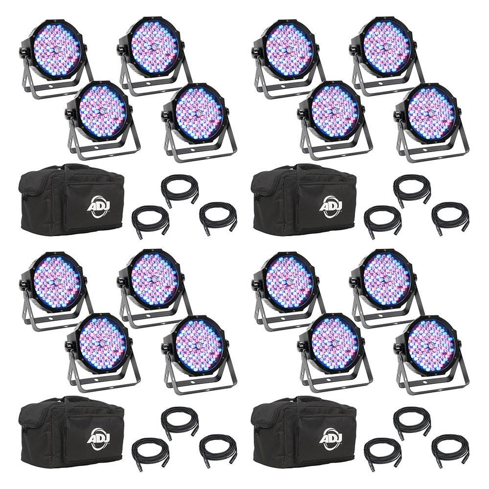 American DJ Mega Flat Pak Plus LED RGB UV Mega Par Profile System (4 Pack)