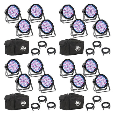 American DJ Mega Flat Pak Plus LED RGB UV Mega Par Profile System (4 Pack)