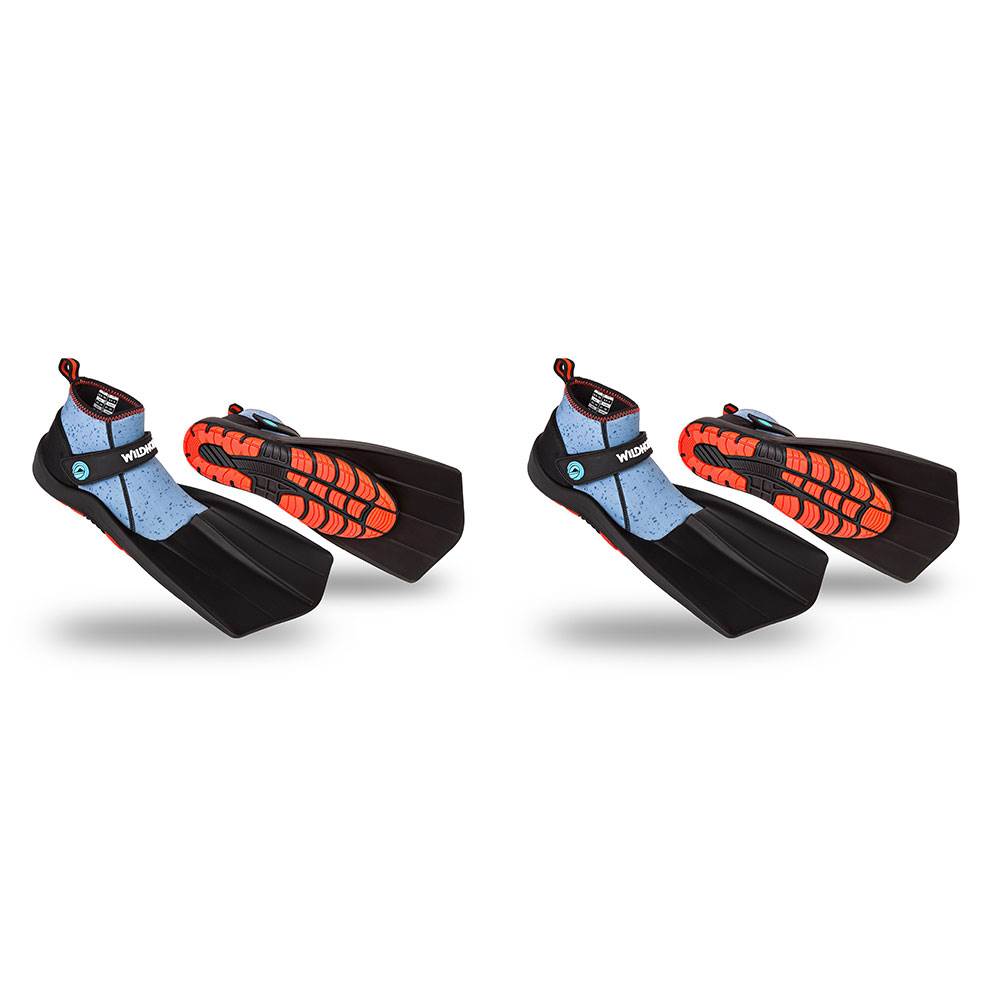 Wildhorn Men's 10 Women's 11 Topside Hydro Snorkel Flippers, Manta Ray (2 Pack)