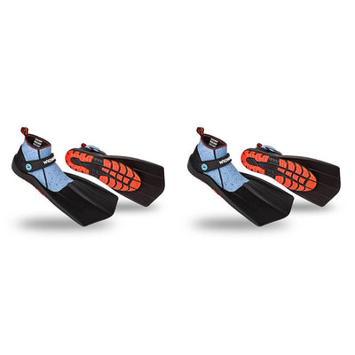 Wildhorn Men's 10 Women's 11 Topside Hydro Snorkel Flippers, Manta Ray (2 Pack)