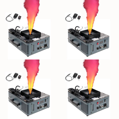 ADJ Fog Fury Jett Smoke Machine and LED Lights with Wireless Remote (4 Pack)