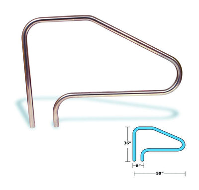 Hydrotools In Ground Swimming Pool Stainless Steel Ladder Step Handrail (6 Pack) - VMInnovations
