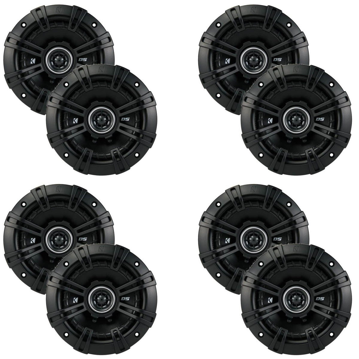 Kicker D-Series 5.25" 200 Watt 2-Way 4-Ohm Car Audio Coaxial Speakers (8 Pack) - VMInnovations