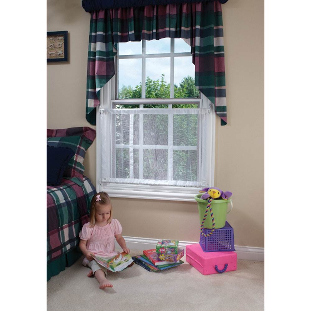KidCo Adjustable 26 to 40 Inch Mesh Safety Window Child Guard, White (2 Pack) - VMInnovations