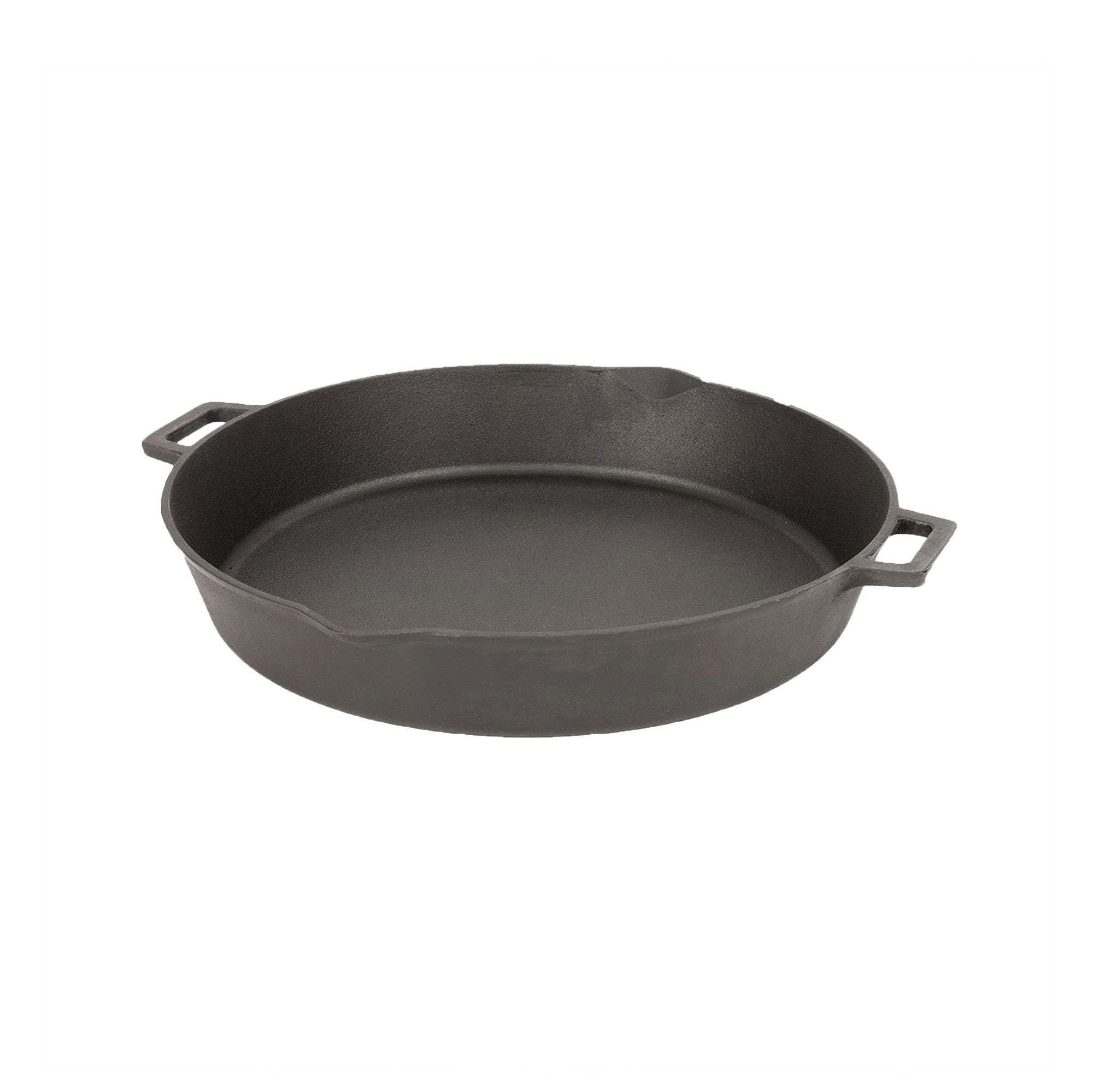 Bayou Classic 16 Inch Oven Safe Cast Iron Skillet Cooking Pot, Black (2 Pack) - VMInnovations