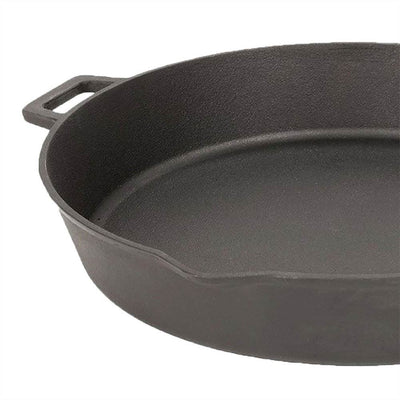 Bayou Classic 16 Inch Oven Safe Cast Iron Skillet Cooking Pot, Black (2 Pack) - VMInnovations