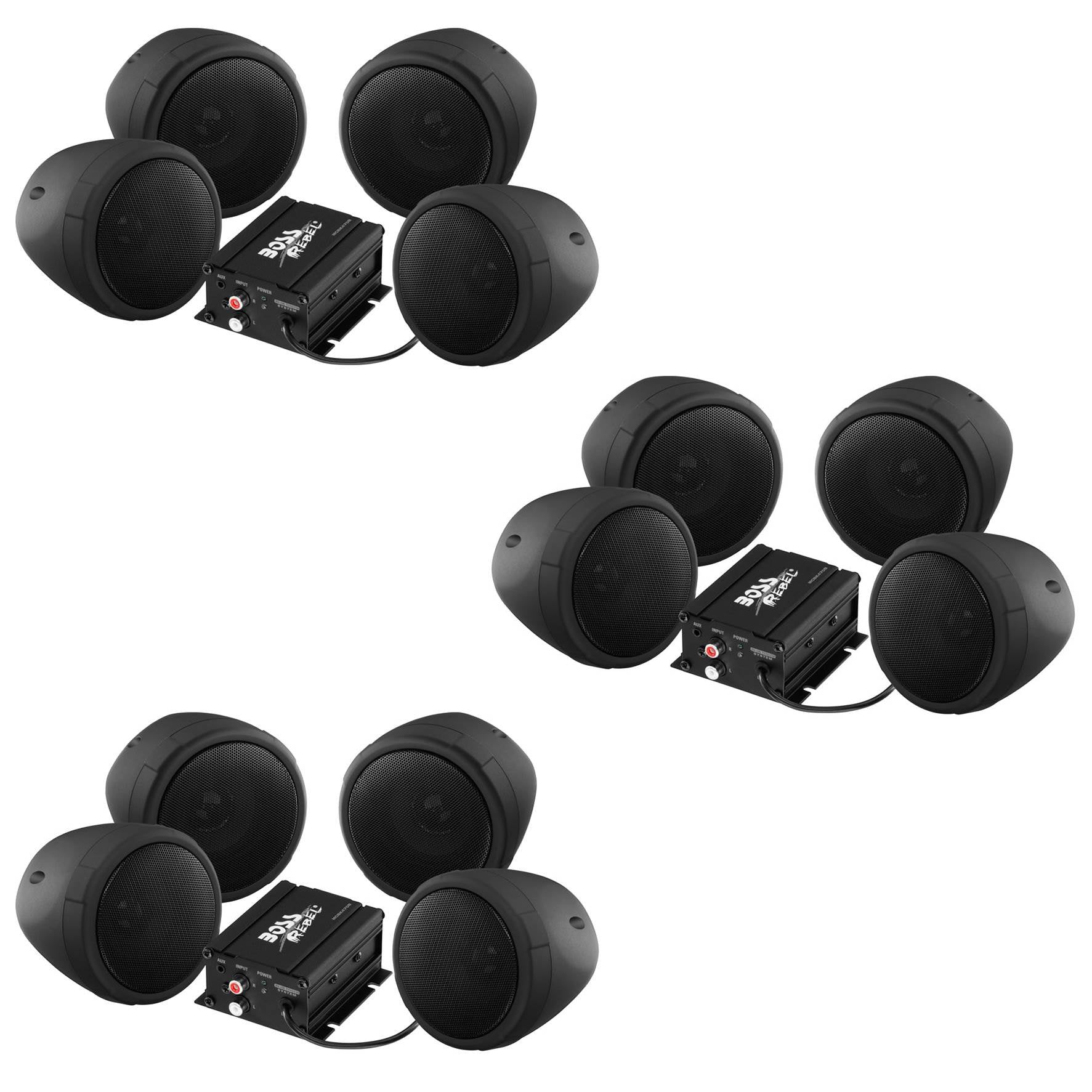 Boss Audio All Terrain 1000w Bluetooth Speaker & Handlebar Amp System (3 Pack)