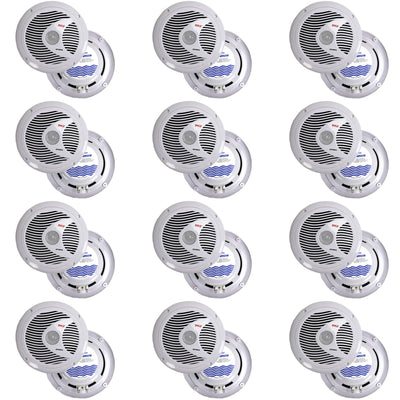 Pyle 6.5 Inch 150 Watt Dual Cone Boat Marine Water Resistant Speakers (24 Pack)