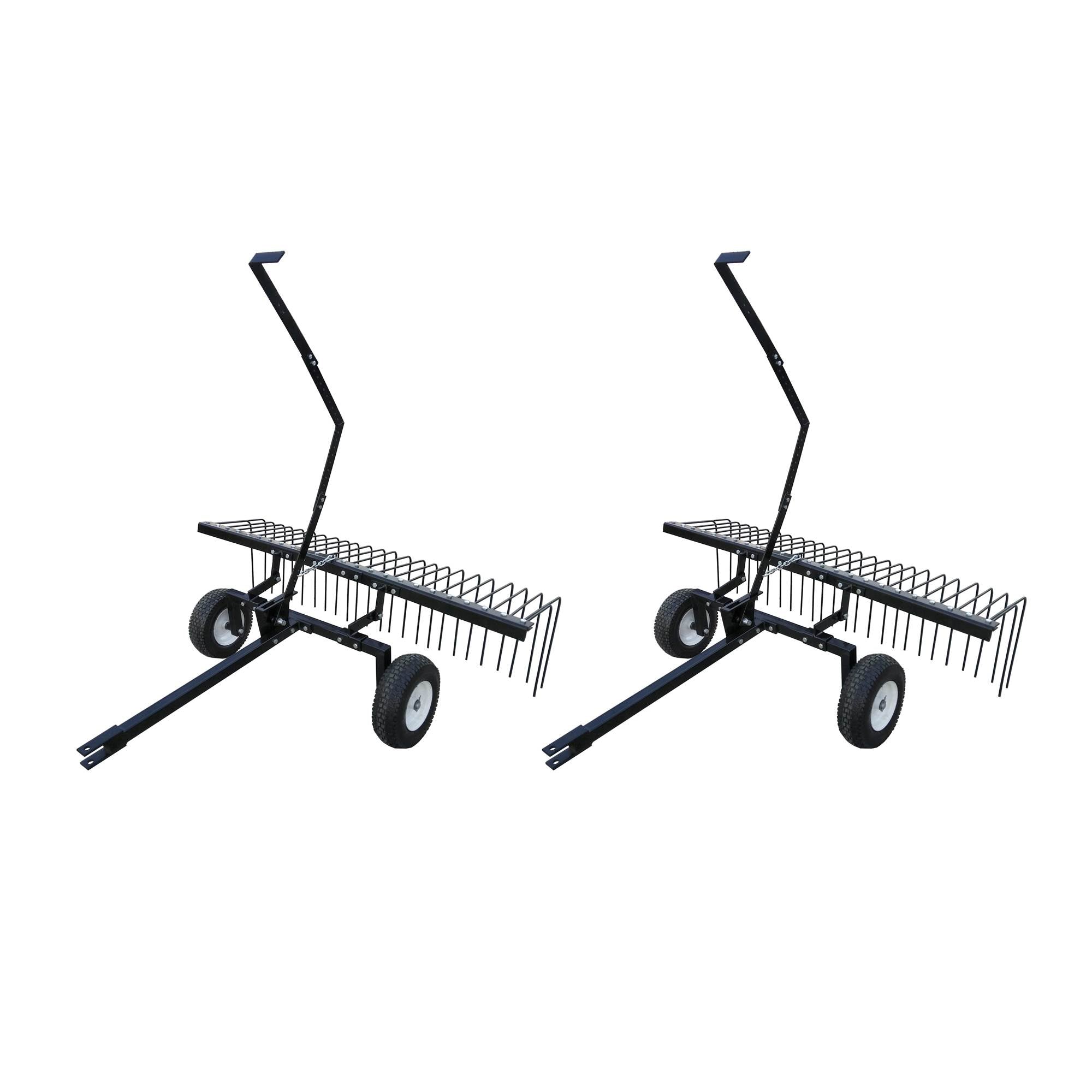 Yard Tuff 60" Pine Straw Garden Rake for ATV, UTV, or Utility Tractor (2 Pack)