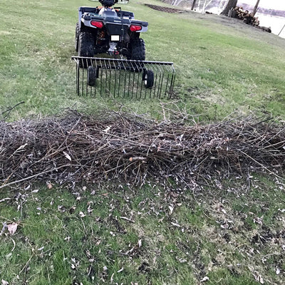 Yard Tuff 60" Pine Straw Garden Rake for ATV, UTV, or Utility Tractor (2 Pack)
