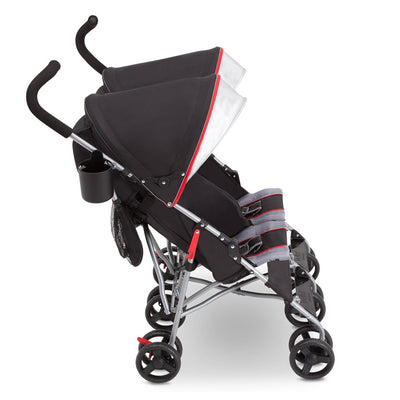 Delta Children LX Plus Side x Side Double Stroller, Red Triangular (Open Box)