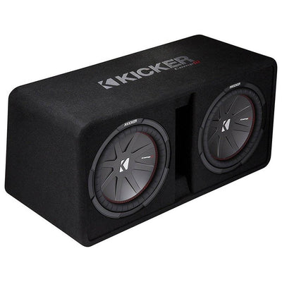 Kicker Dual 12" 2000W 2-Ohm High-Performance Loaded Subwoofer Enclosure (2 Pack)