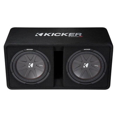 Kicker Dual 12" 2000W 2-Ohm High-Performance Loaded Subwoofer Enclosure (2 Pack)