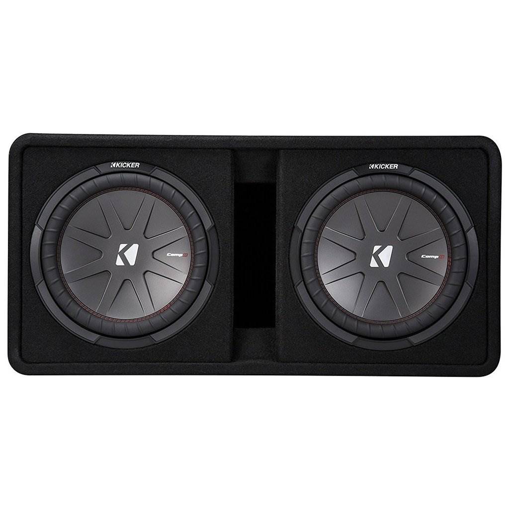Kicker Dual 12" 2000W 2-Ohm High-Performance Loaded Subwoofer Enclosure (2 Pack)