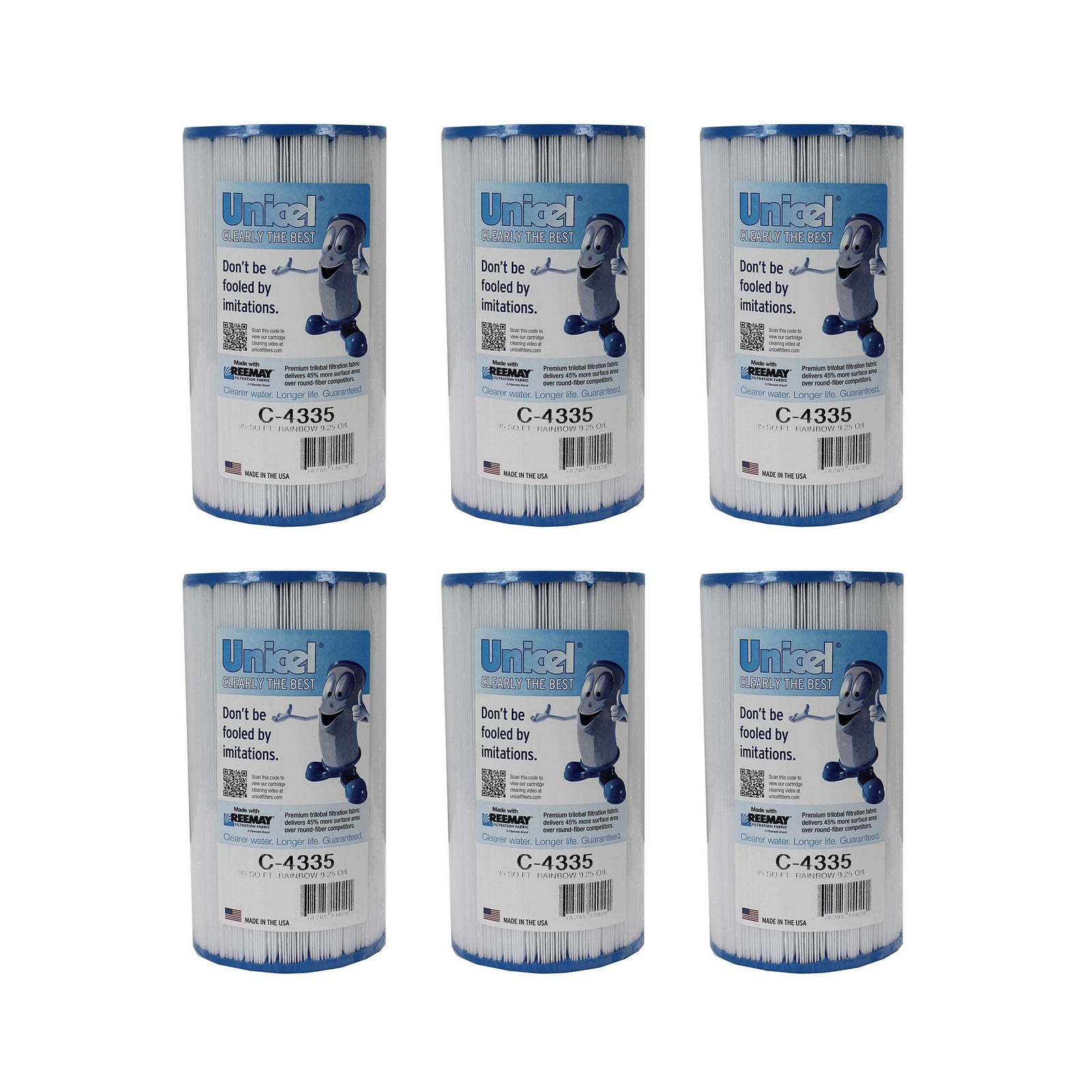 Unicel C-4335 Replacement 35 Sq Ft Pool Spa Filter Cartridge, 219 Pleats, 6 Pack - VMInnovations