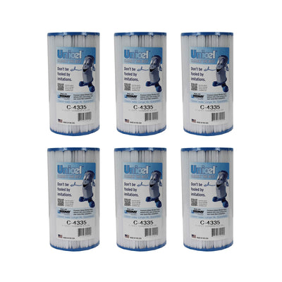 Unicel C-4335 Replacement 35 Sq Ft Pool Spa Filter Cartridge, 219 Pleats, 6 Pack