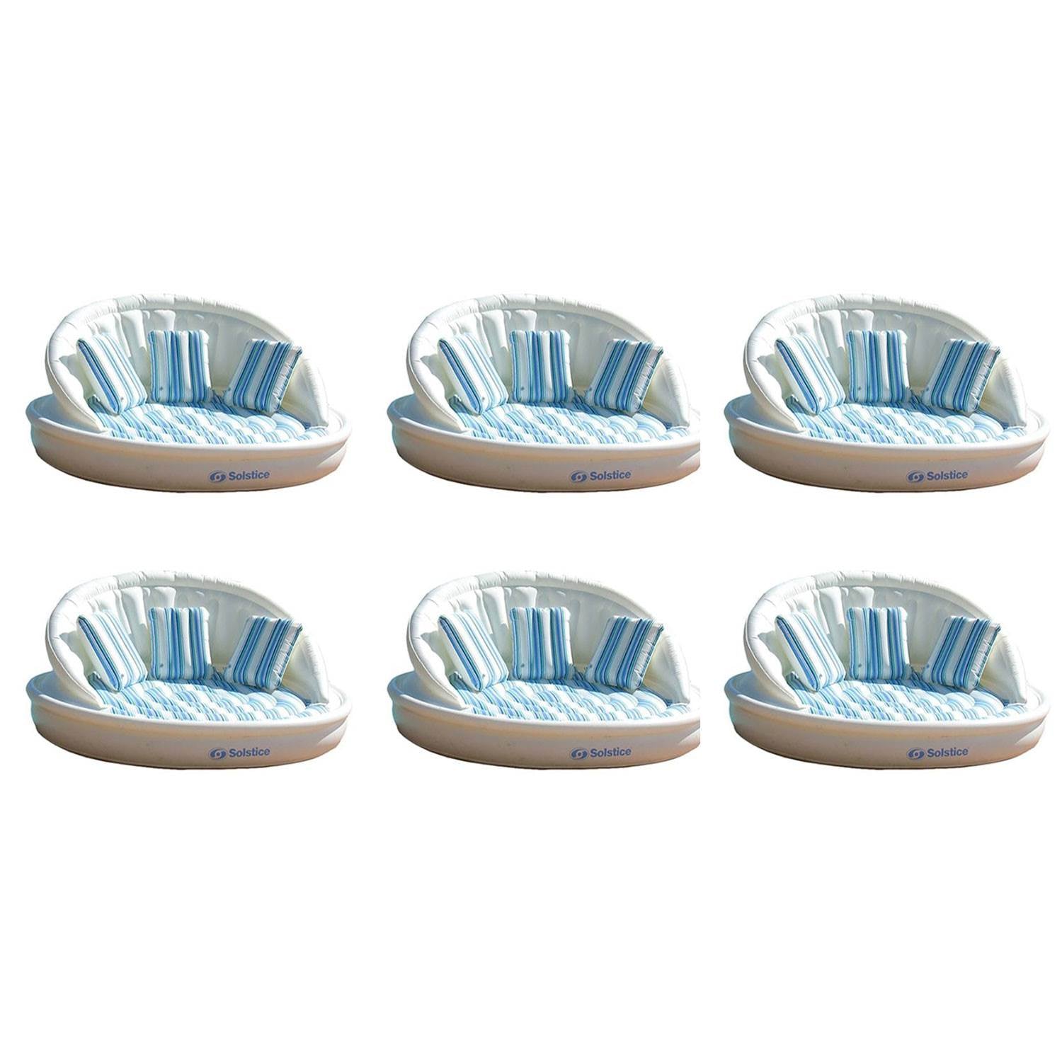 Swimline Solstice 15135HR Inflatable 3-Person AquaSofa Couch Float Raft (6 Pack)