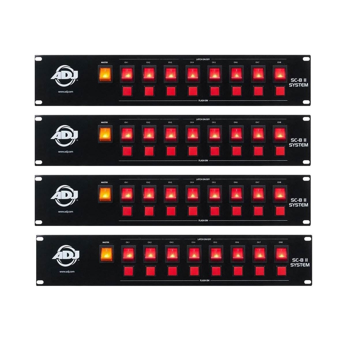 American DJ ADJ System 8 Ch Low Voltage Switch Controller w/ Relay Pack (4 Pack)