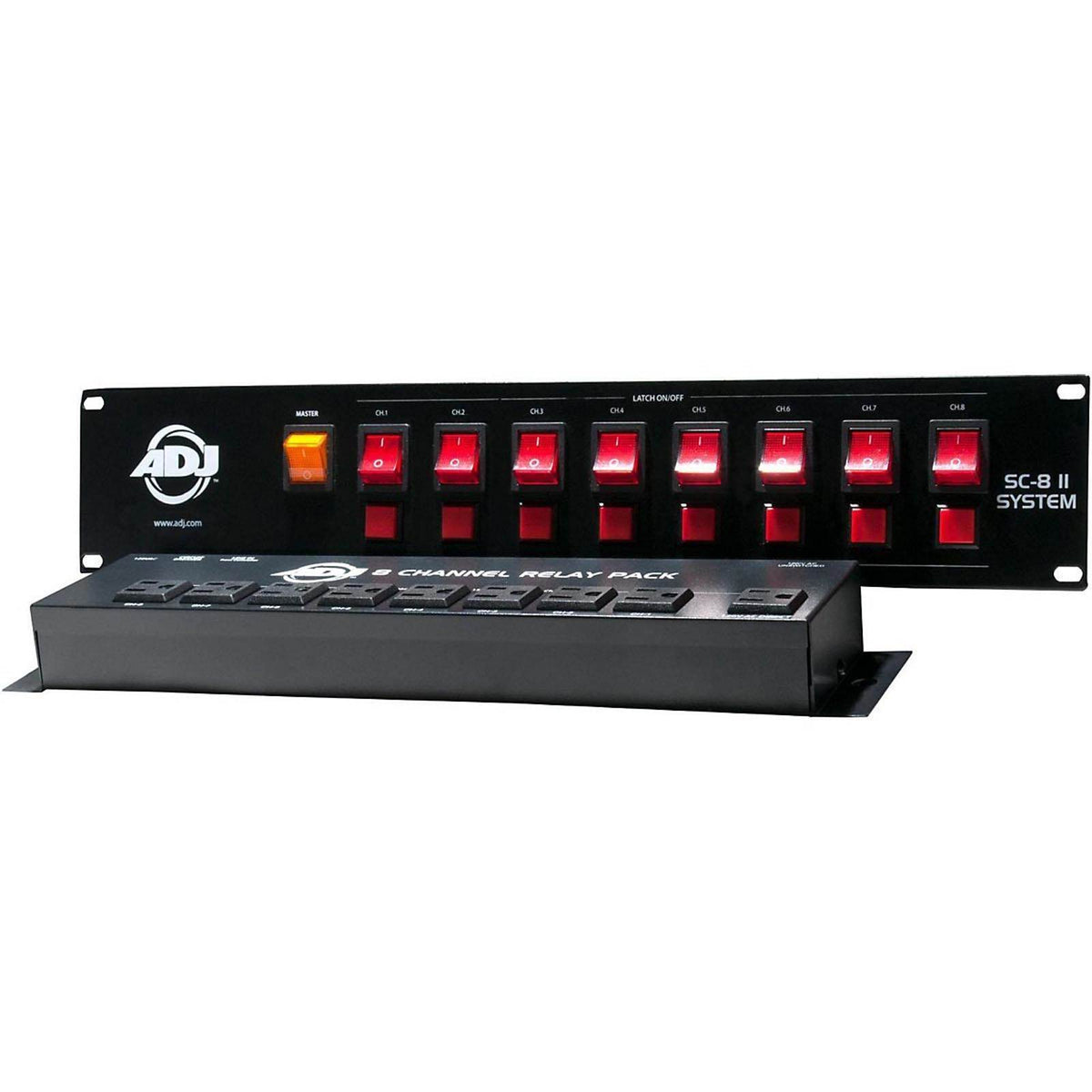 American DJ ADJ System 8 Ch Low Voltage Switch Controller w/ Relay Pack (4 Pack)