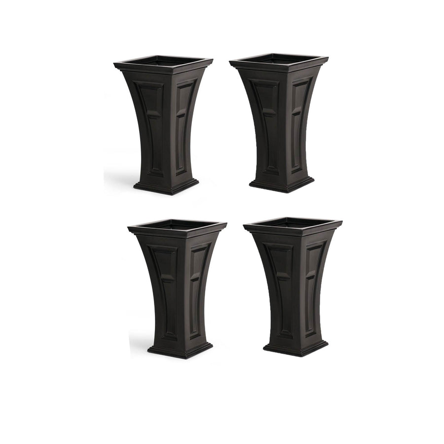 YIMBY Heritage Self Watering Tall Outdoor Garden Patio Planter Pot, (4 Pack) - VMInnovations