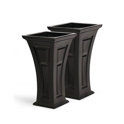 YIMBY Heritage Self Watering Tall Outdoor Garden Patio Planter Pot, (4 Pack) - VMInnovations