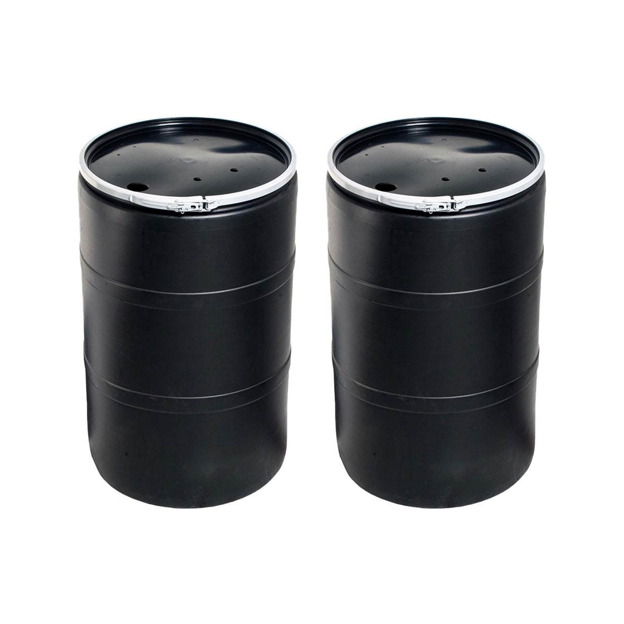 Active Aqua 55 Gallon Drum Hydroponic Reservoir w/ Pre-Drilled Solid Lid, 2 Pack