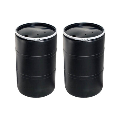 Active Aqua 55 Gallon Drum Hydroponic Reservoir w/ Pre-Drilled Solid Lid, 2 Pack