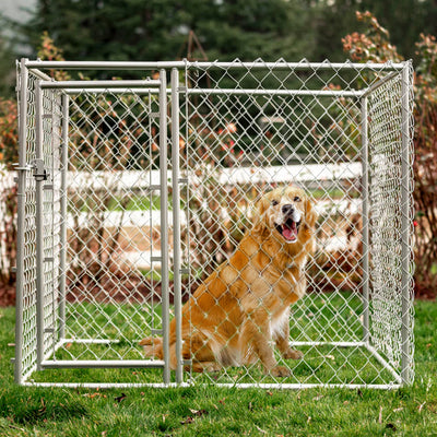 Lucky Dog 5x5x4' Heavy Duty Outdoor Chain Link Dog Kennel Enclosure (Open Box) - VMInnovations
