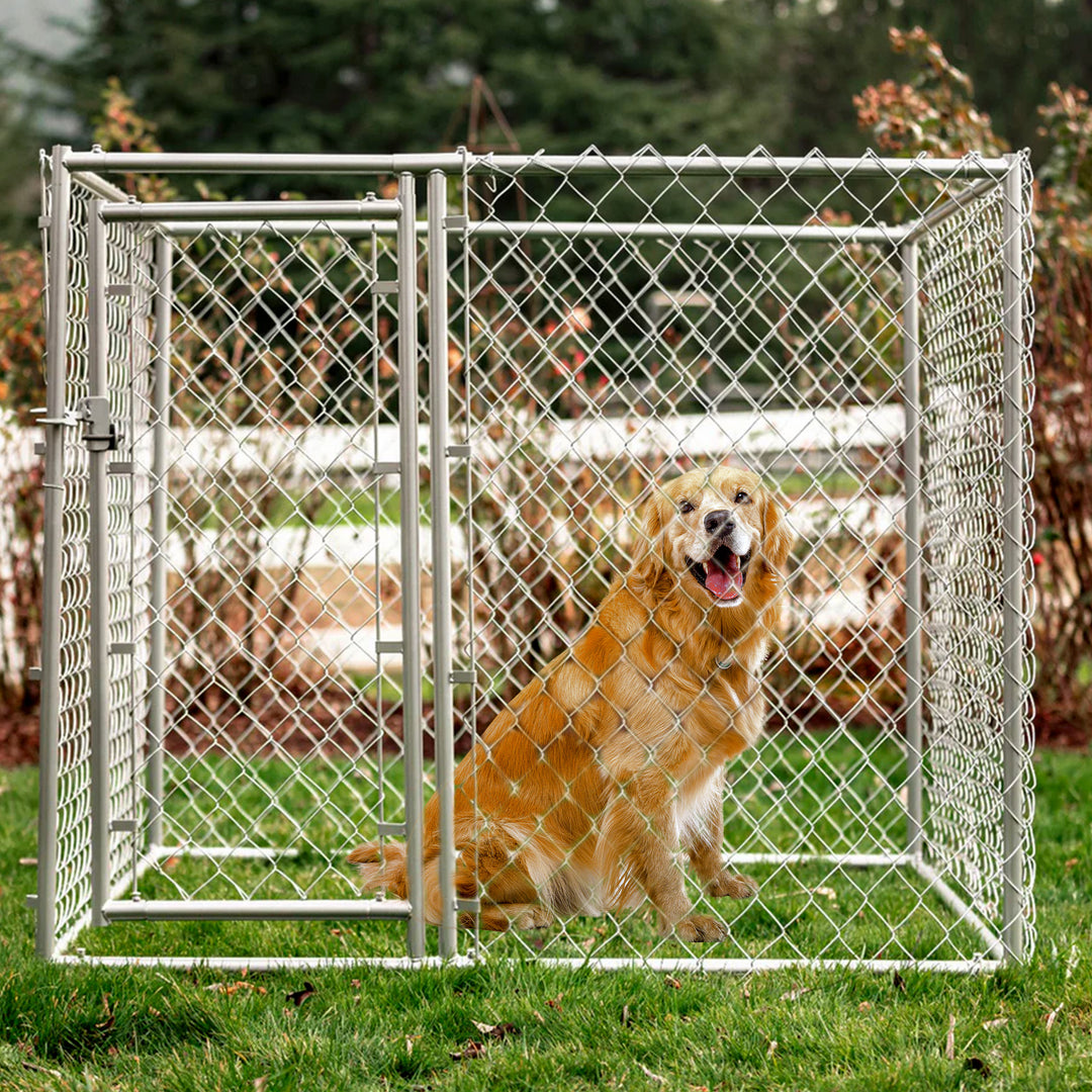 Lucky Dog 5x5x4' Heavy Duty Outdoor Chain Link Dog Kennel Enclosure (Open Box)
