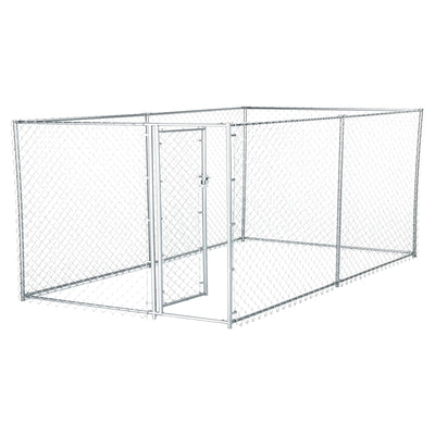 Lucky Dog 10 x 5 x 4 Foot Chain Link Dog Kennel Enclosure (Open Box) - VMInnovations